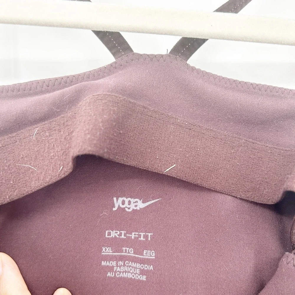 Nike Womens Yoga Luxe Dri-FIT Corset Balletcore Bodysuit Jumpsuit Size XXL Brown